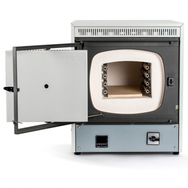 Лабораторная муфельная печь SNOL 6,7/1300 LSC 01 (до 1300 °C, 6,7 л, камера термоволокно, дверь открывается вбок, электронный терморегулятор) в СПб