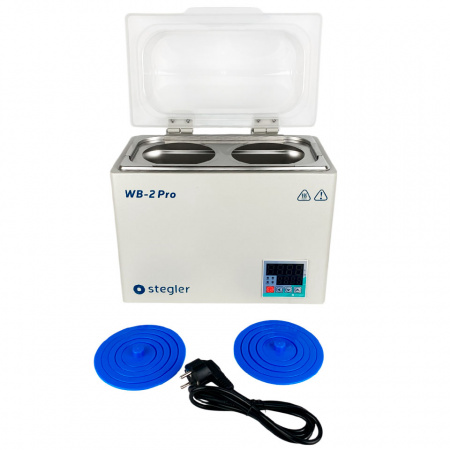 Водяная баня Stegler WB-2 Pro (7 л, Tкомн.+5...100 °С, 2 места) в СПб